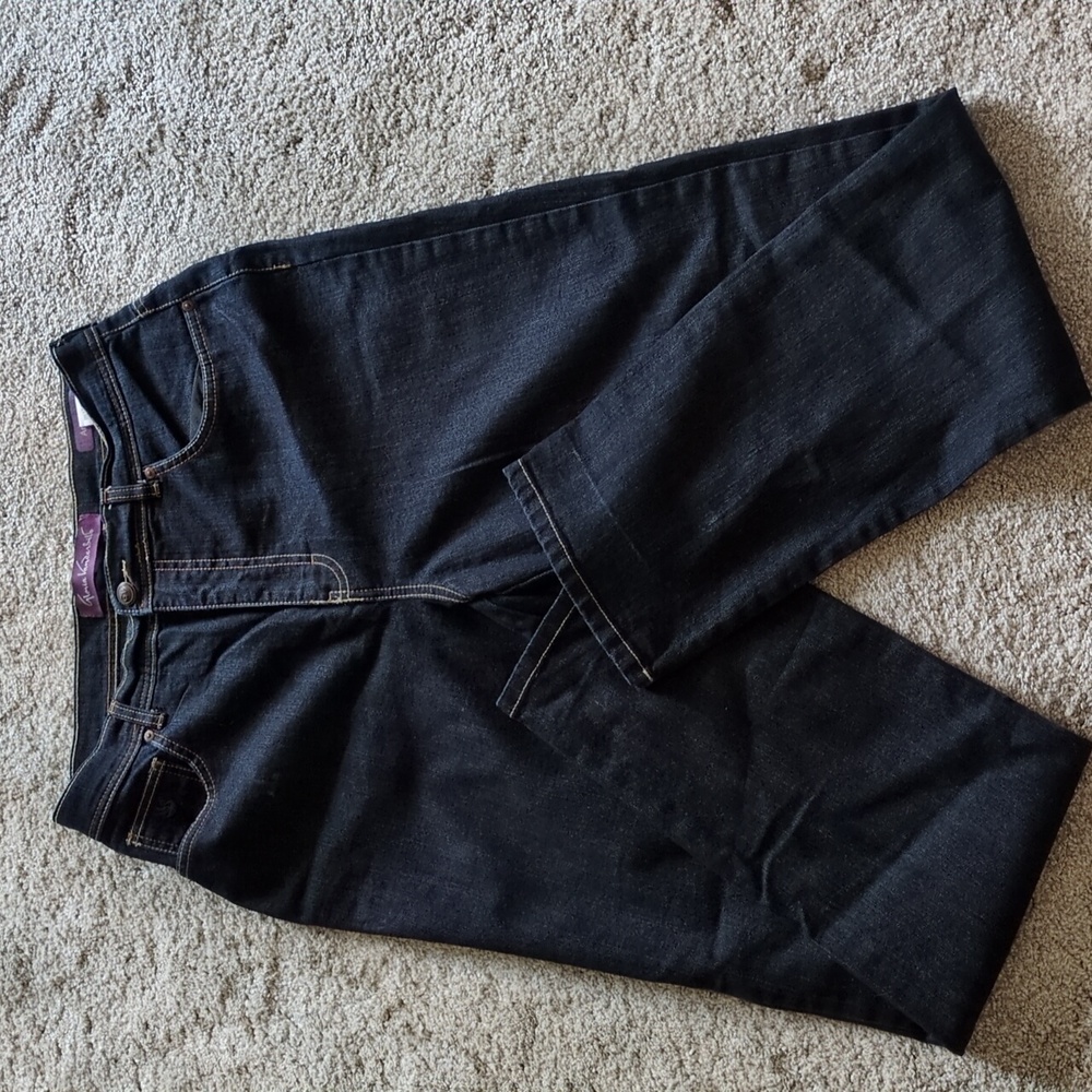 Gloria Vanderbilt Amanda Dark Denim Straight Leg Jeans Size 10 Long